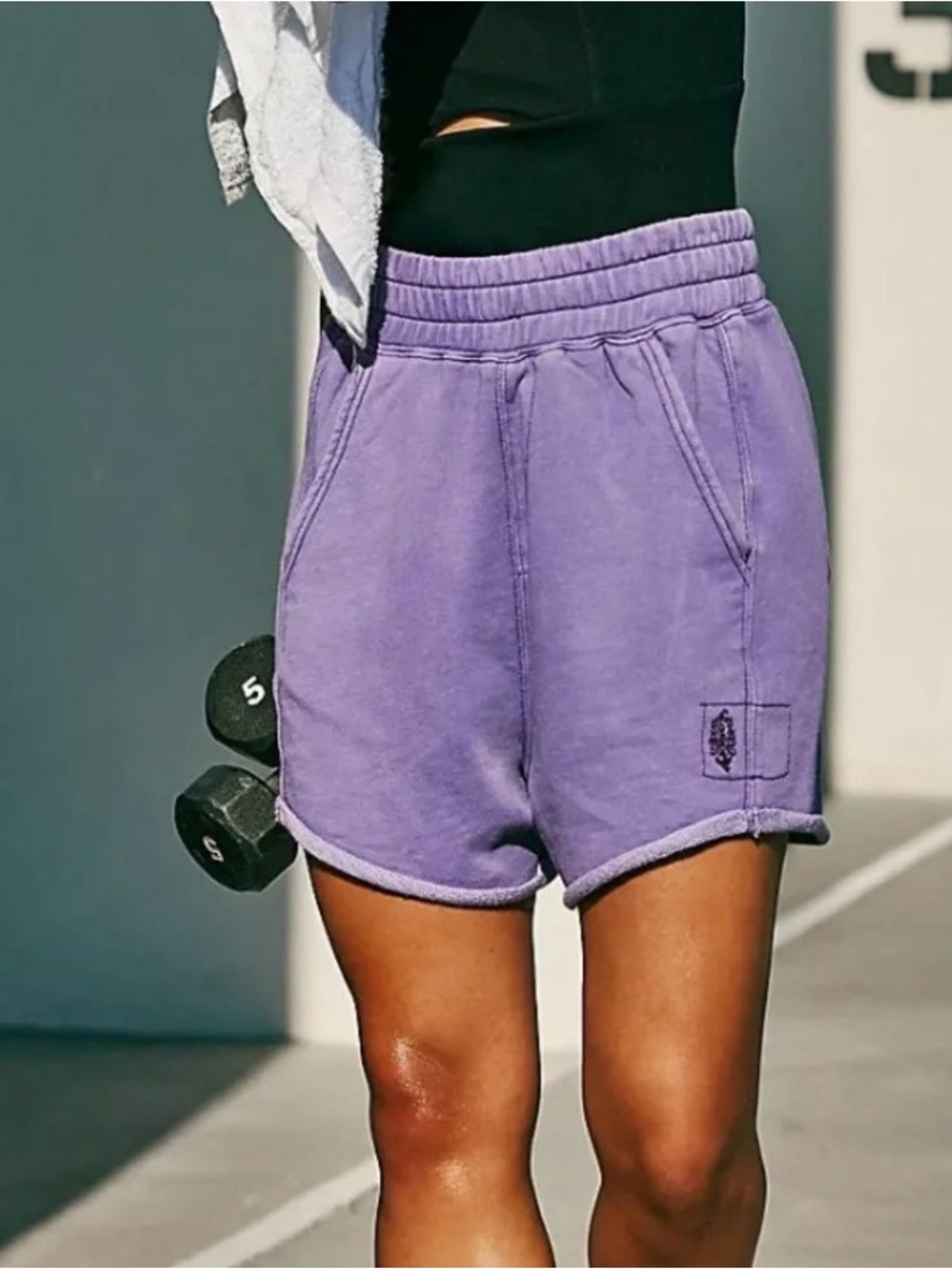 Free People All Star Solid Shorts Purple